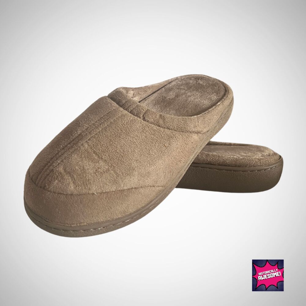 Unisex Comfort Memory Foam Slip On Slippers - Tan/Beige - NEW - Size S